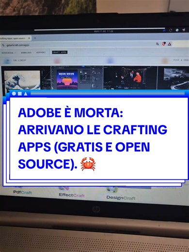 ADOBE È MORTA: ARRIVANO LE CRAFTING APPS (GRATIS E OPEN SOURCE). 🦀⚡ Continuare a pagare 70 euro al mese per la Creative Cloud di Adobe nel 2026 è una follia senza senso. ​Il team di ArtCraft ha appena sganciato una bomba che cambia l'intera industria creativa: Crafting Apps ([getartcraft.com/apps](https://getartcraft.com/apps)), una suite completa di 7 applicazioni creative native (PhotoCraft, VectorCraft, FilmCraft, DesignCraft, EffectCraft, LightCraft, PdfCraft) pensata per sostituire Photosh