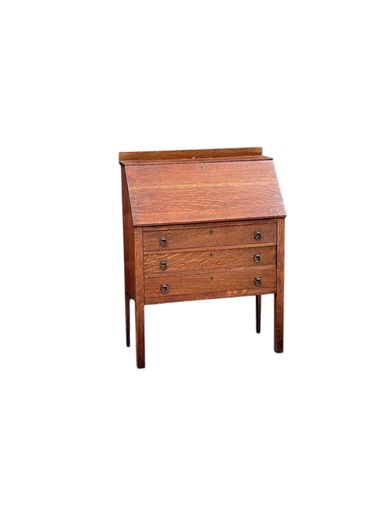 Antique 1910's Tiger Oak Secretary Desk Arts & Crafts Slant Front Solid Wood Writing Chest With Drawers - Etsy