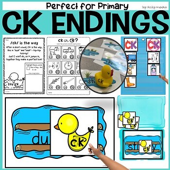 Digraph CK endings with Ducks | Phonics ck ending practice and activities