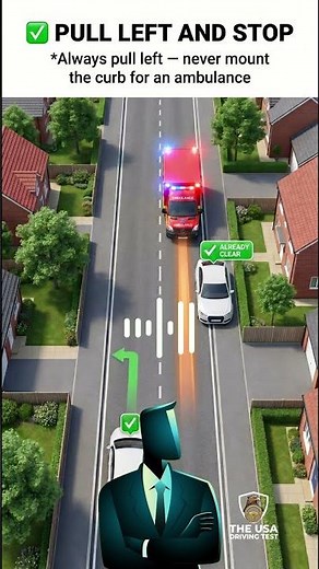 Most Drivers Pull the Wrong Way for an Ambulance Head On 😱🚑 #drivingtest #DrivingTips #LearnToDrive