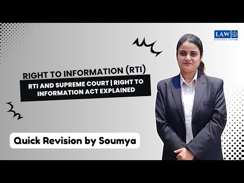 RTI and Supreme Court | Right to Information Act Explained | College Tutor Law