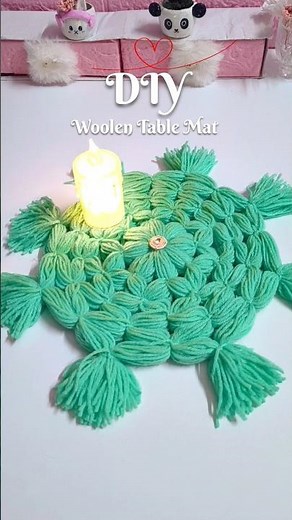 Woolen Table Mat 🧶 || #shorts #trending #trend #viral #diy #artandcraft #woolenmat