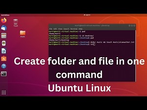 Create a folder and create a file into that folder in one command using Ubuntu linux