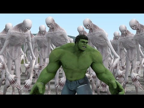 HULK VS 100 OLD SCP 096!!! Garrys Mod Sandbox