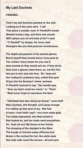 My Last Duchess [Robert Browning] - full poem