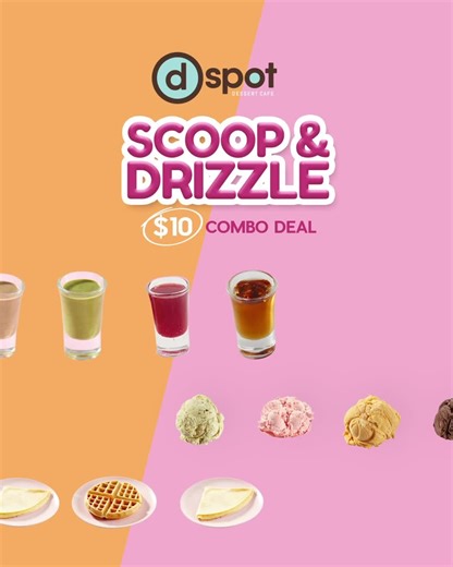 D Spot Dessert Cafe™ on Instagram: "Scoop it. Drizzle it. Love it 🩷 ㅤ With 12+ ice cream flavours and sauces to choose from, no two desserts are ever the same. The best part? It’s all yours for only $10. ㅤ Treat yourself today! 🍫🍓 ㅤ #DSpot #DSpotDessert #DSpotCafe #ScoopAndDrizzle"