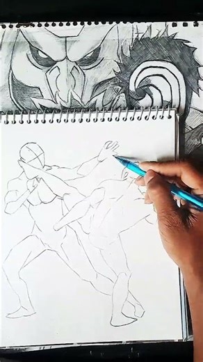 Insane Fighting Pose Drawing 🔥 Dynamic Action Sketch | Art Process #shorts”