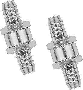 5/8 Inch 16mm Non-Return One Way Aluminium Alloy Silver Fuel Line Check Valve Air Oil Petrol Diesel Water for Snowmobile Motorcycle Automotive Car Truck Tractor,2 Packs