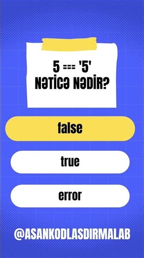 Quiz Time #10 | Full Stack Proqramlaşdırma | AKL #kodlama #quiz