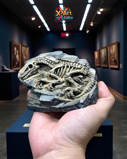 Hand-painted Velociraptor Fossil Statue – Paleontology Desk Decor - Etsy