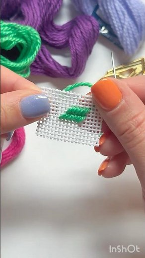 Slanted Gobelin Stitch on Needlepoint Canvas