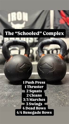 Dad and home gym lifter on Instagram: "I got this crazy complex from @thekettlebellclassroom She is the real deal. She teaches elementary school, so you know she is tough! This was actually the first time I’ve ever done renegade rows! 💪💪 Give this one a shot and tag us when you do! 💪💪"