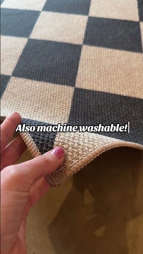 Washable Checkered Easy Jute Black Runner Rug #rugs #home #homedecor #diy #outdoorrug #juterug