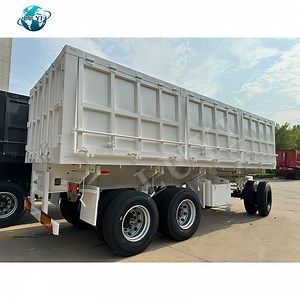 [Hot Item] Heavy Duty 10-30t Dolly Tow Cargo Transport Side Tipper Fence Full Drawbar Trailer