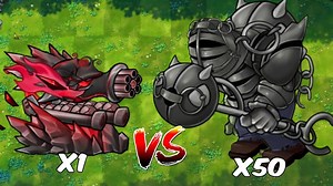 PVZ Fusion - 所有终极融合植物 对战 50 武装巨人僵尸 - 谁会获胜？