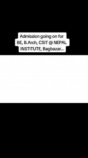 NEPAL INSTITUTE announces admission for BE, B.Arch, CSIT entrance preparation with 50% discount. Take 5 days Free Trial Class with Entrance Legends and get 50%#civilengineering #entrance #admission #csit #students #IOE #nepalinstitute #forstudents #PCM #CrashCourse #Admission NEPAL Institute, Bagbazar 9851148109, 9818811144