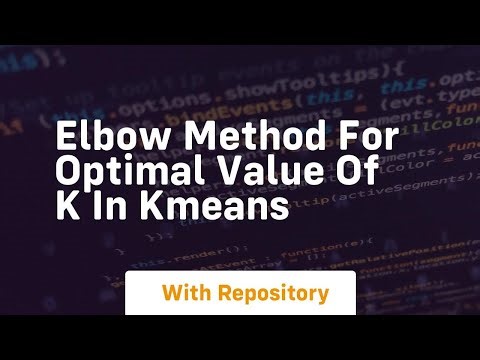 elbow method for optimal value of k in kmeans