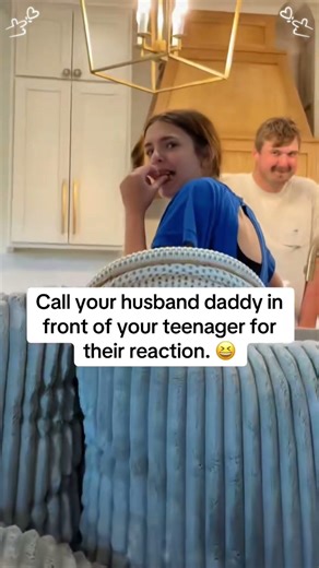 My kid’s reaction to me calling my husband “Daddy” is priceless.#daddyprank #prank #fyp #whatthehe
