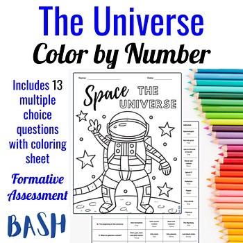 The Universe Astronomy Color by Number | Space Science Activity