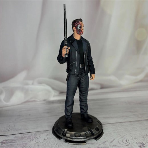 Terminator Inspired Figure – Hand Painted 3D Printed Statue – Sci-fi Cyborg Collectible – Fan Art - Etsy