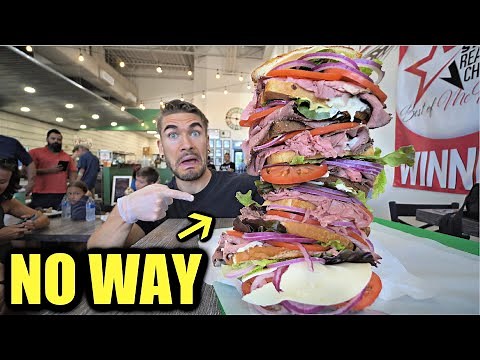 ATTEMPTING THE BIGGEST ROAST BEEF SANDWICH CHALLENGE | Joel Hansen RAW