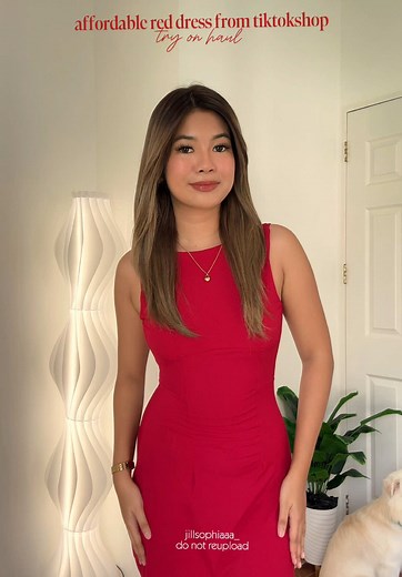 Affordable Red Dress Try-On Haul From TikTok Shop