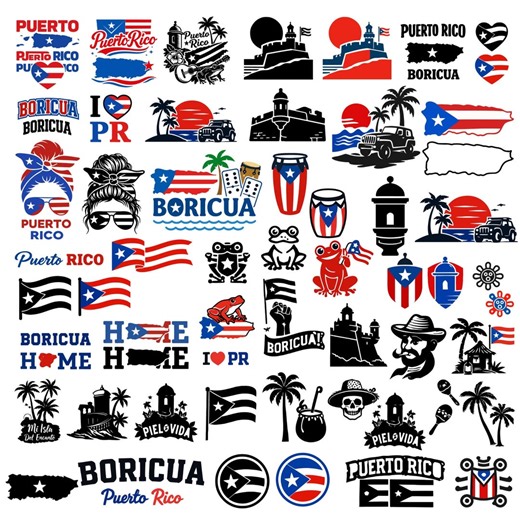 Puerto Rico SVG PNG Bundle, Puerto Rico Flag, Coqui Svg, Garita Svg Taino Frog Svg, Puerto Rico Clipart, Latina Svg,el Morro Puerto Rico SVG - Etsy