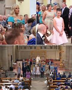 Wedding guests stop the ceremony and surprise the couple with an emotional flash mob😍 Watch the touching moment in the comment section👇👇 | Everyday Moments