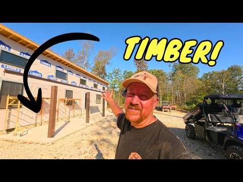 Porch Progress Using Trees We Took Down to Build - Our Little Dream Home Update
