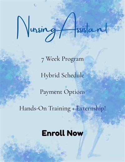 This is a 7-week hybrid program, combining 2 days in-person and 2 days online each week. The program provides essential nursing skills along with hands-on training to prepare you for a healthcare career. We’d love to invite you to schedule a tour of the school, where we can go over more details, including financial options. Our hours are: Monday–Thursday: 9 AM – 4 PM Friday: 9 AM – 1 PM We look forward to hearing from you! | School for Allied Health Professionals