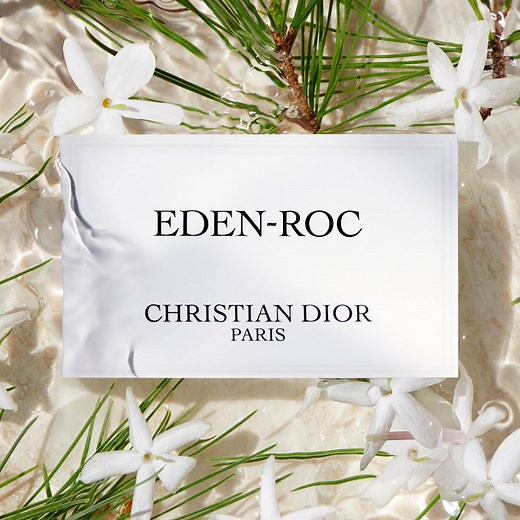 The Eden-Roc fragrance showcases three colors: blue – for the sea bordering the cape, yellow – for the sun shining over the white rocks, and green – for the Mediterranean pines. Its sunny trail of white flowers, marine notes, and aromatic accords conjure the radiant beauty of this Mediterranean landmark. Discover more on.dior.com/ig-mcdedenroc | Dior