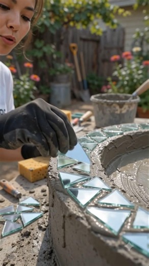 Cracked Mirror → Magical Garden Mosaic | DIY Transformation 🌿✨