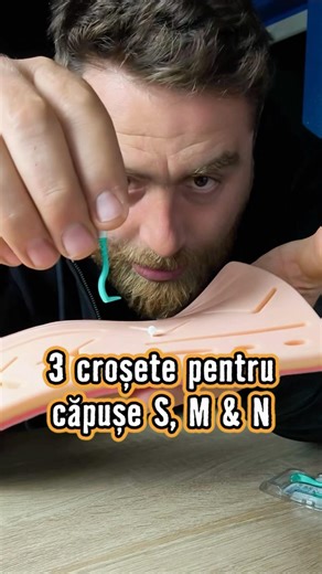 3 croșete pentru căpușe S, M & N