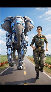 Lady Soldier saves Grandma from robotic elephant 😭 #ai #army #save #robot #aichain