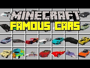 Minecraft FAMOUS CARS MOD! | DRIVE FAMOUS CARS FROM MOVIES & TV SHOWS! | Modded Mini-Game