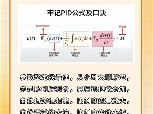 牢记PID公式及口诀