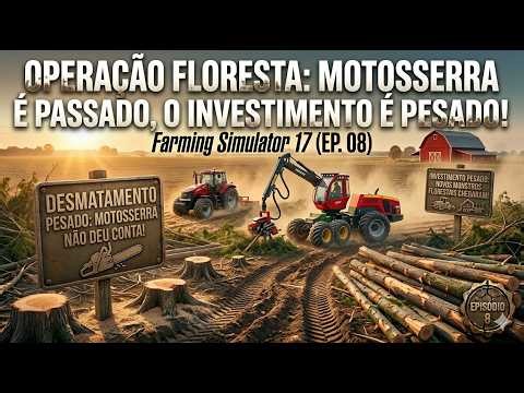 DESMATAMENTO PESADO! MOTOSSERRA NÃO DEU CONTA E INVESTI PESADO! - Farming Simulator 17 (EP. 08)