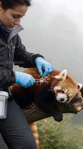 Conservationist fights to save dying red panda! #rescue #animals #wildlife | Vu Visuals