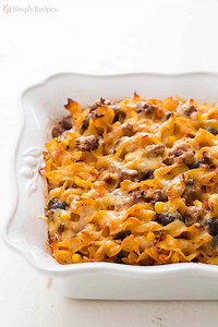Feed a Crowd With Vegetable-Filled Beef Noodle Casserole Topped With Cheddar