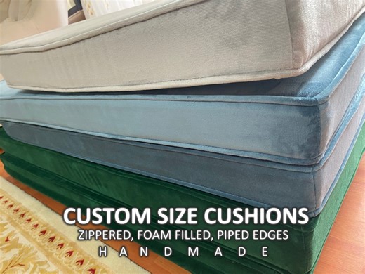 Custom Velvet Bench Cushion | Floor, Window Seat Cushion | Washable Zippered Fabric - Etsy