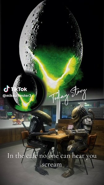 #alien #aliens #predator #movie #cafe IN THE CAFE NO ONE CAN HEAR YOU SCREAM!