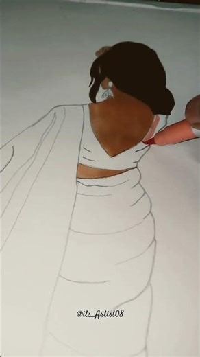 Aesthetic Yellow Saree Sketch ✨🎨 | Beautiful Woman Portrait Drawing#asthetic