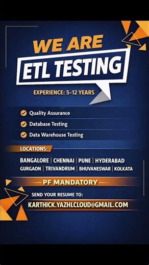 ETL Testing Jobs | Apply Now | IT jobs 2026