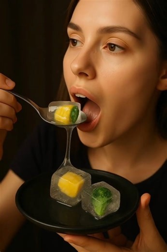 “ASMR Girl Eating Ice Blocks with Trapped Food 🍋🧊 | Satisfying Frozen Crunch Sounds”