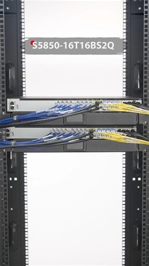 Network Switch ASMR: 16-Port 1G L3 Switch | S5850-16T16BS2Q #shorts #asmr #gigabitswitch #ethernet