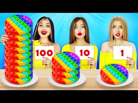 100 LAYERS FOOD CHALLENGE || Funny Food Wars For 24 Hours by RATATA COOL