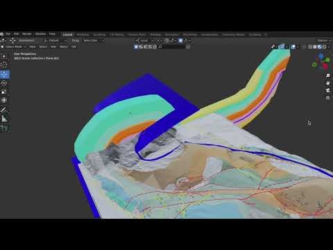 Fault Modelling in Blender - Calculate Faul Displacment