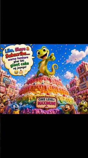 Chipkali Ka Giant Cake Disaster! 🎂😂 | Giant Rainbow Cake Takes Over the City! 🌈🦎