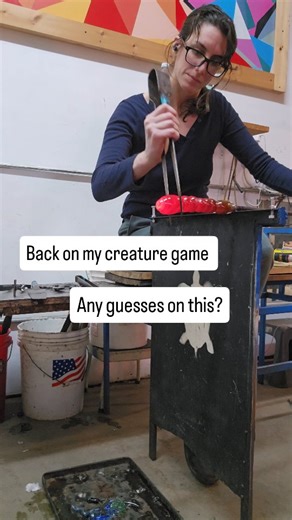 My crown has been smashed 👑 so now it's time to get back on my creature game. What's a bird without a ... Caterpillar?! 🐛 Future versions of these definitely need big bug eyes. 👀 #glasscaterpillar #giantcaterpillar #bugeyes #caterpillarsculpture | Dominique Caissie Glass