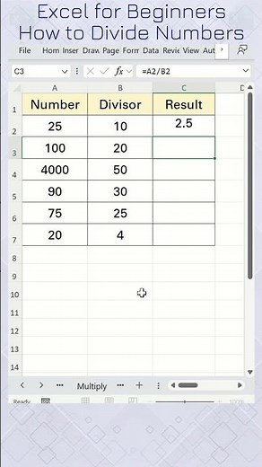 How to Divide Numbers in Excel